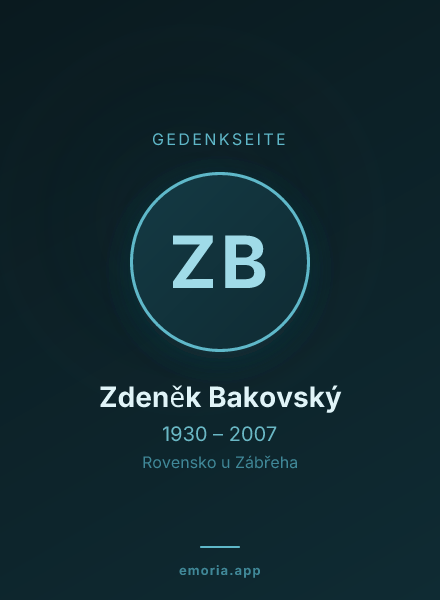 Gedenkportrait von Zdeněk Bakovský