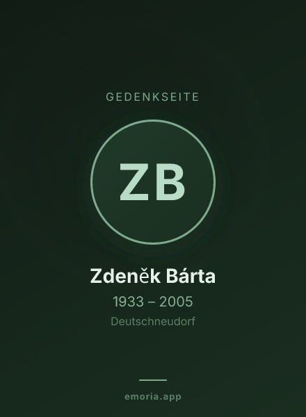 Gedenkportrait von Zdeněk Bárta