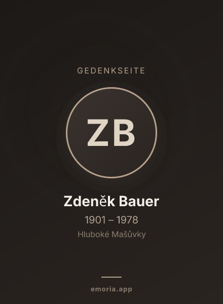 Gedenkportrait von Zdeněk Bauer