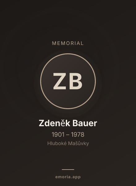 Memorial portrait of Zdeněk Bauer
