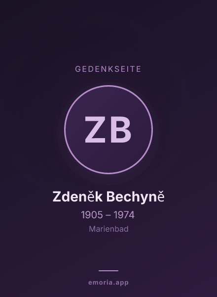 Gedenkportrait von Zdeněk Bechyně