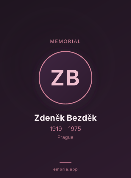 Memorial portrait of Zdeněk Bezděk