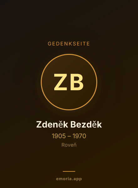 Gedenkportrait von Zdeněk Bezděk