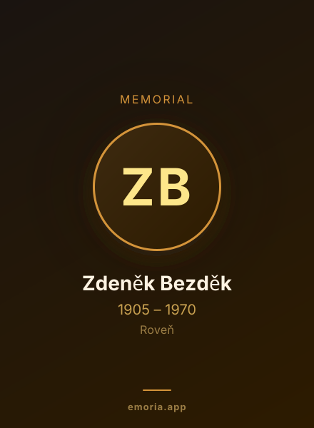 Memorial portrait of Zdeněk Bezděk