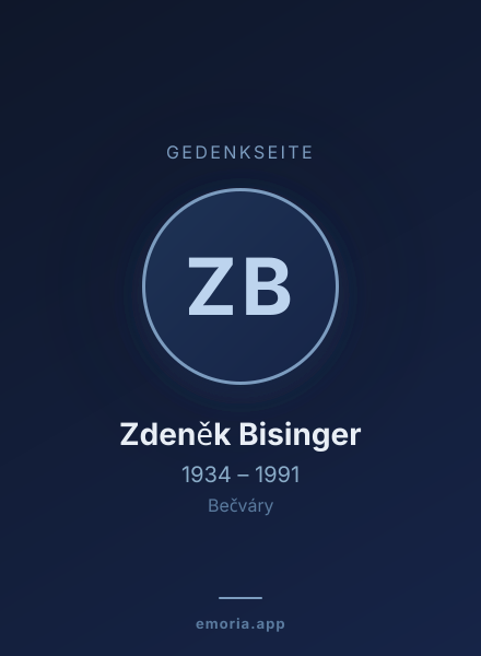 Gedenkportrait von Zdeněk Bisinger