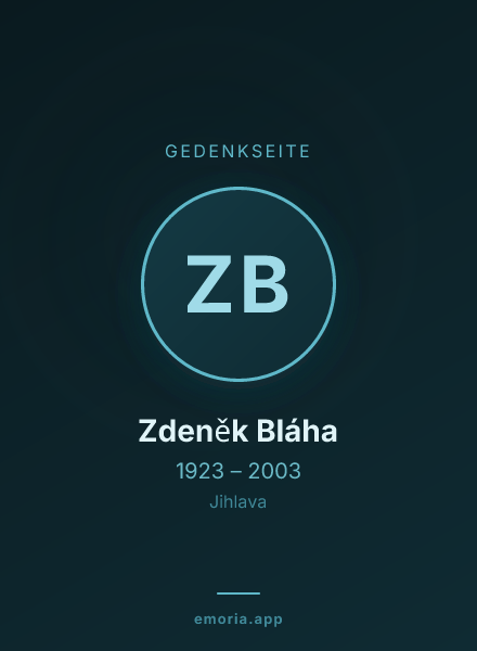 Gedenkportrait von Zdeněk Bláha
