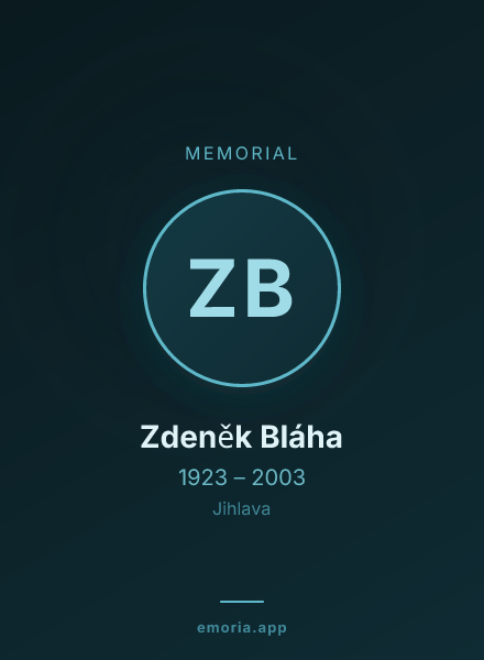 Memorial portrait of Zdeněk Bláha
