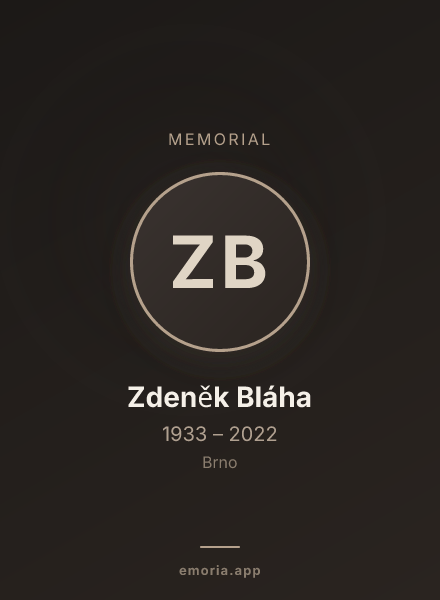 Memorial portrait of Zdeněk Bláha