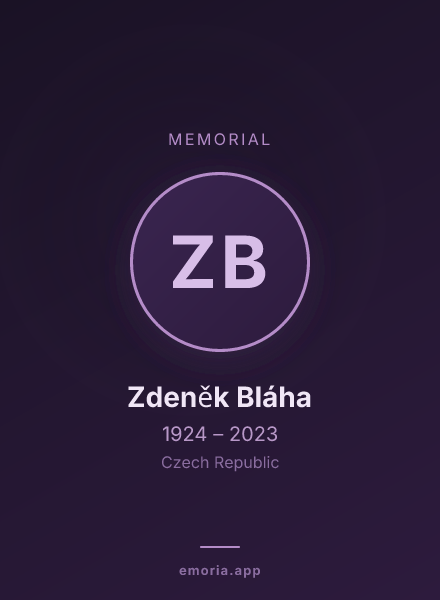Memorial portrait of Zdeněk Bláha