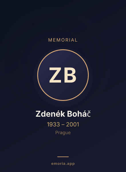 Memorial portrait of Zdenék Boháč