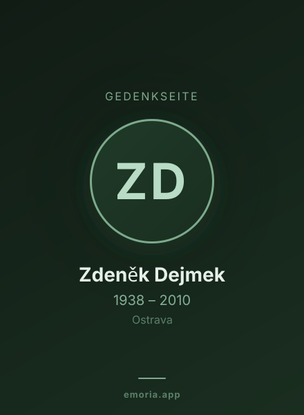 Gedenkportrait von Zdeněk Dejmek