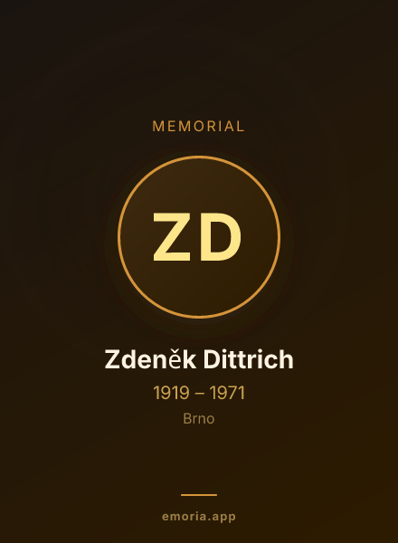 Memorial portrait of Zdeněk Dittrich