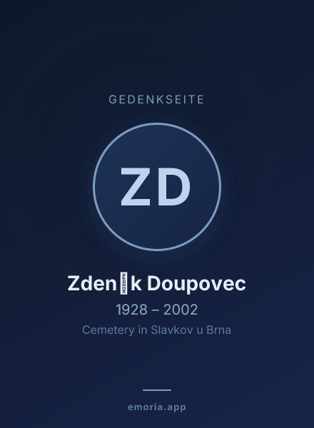Gedenkportrait von Zdeněk Doupovec