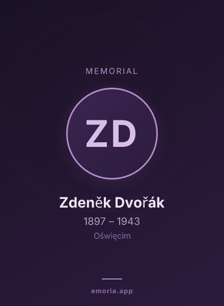 Memorial portrait of Zdeněk Dvořák