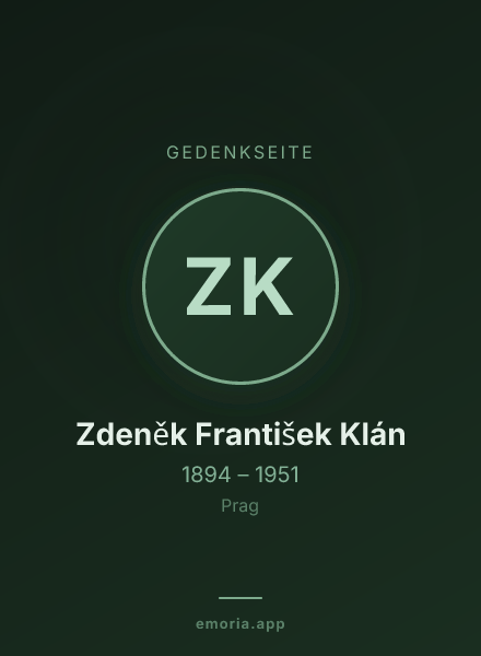 Gedenkportrait von Zdeněk František Klán