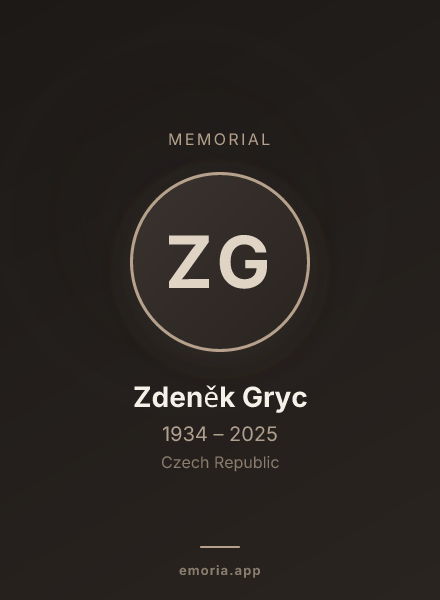 Memorial portrait of Zdeněk Gryc
