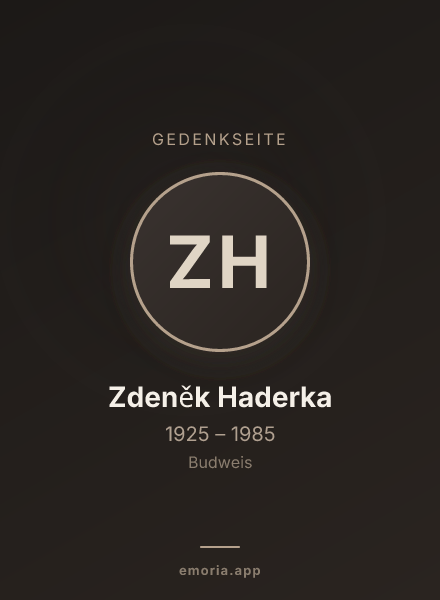 Gedenkportrait von Zdeněk Haderka