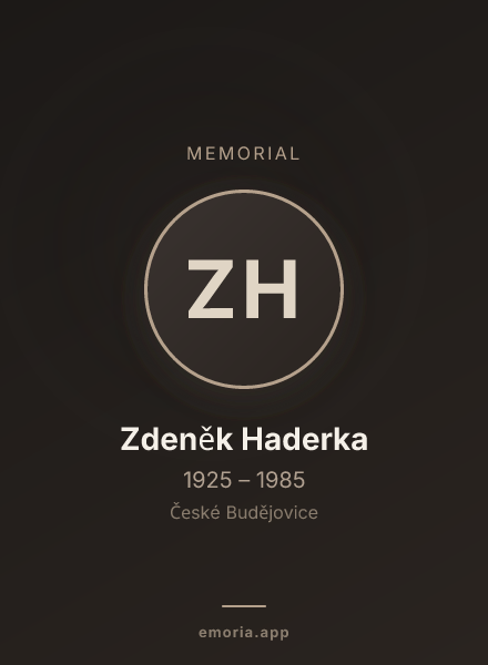 Memorial portrait of Zdeněk Haderka