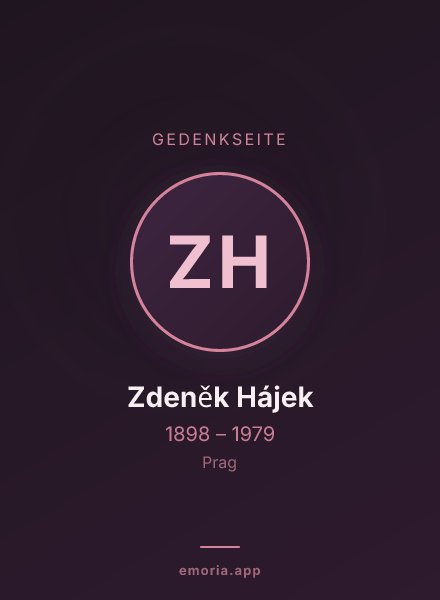 Gedenkportrait von Zdeněk Hájek