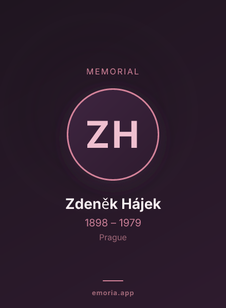 Memorial portrait of Zdeněk Hájek