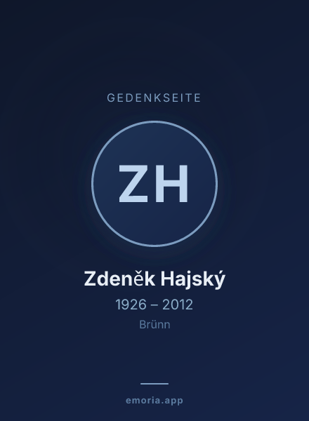 Gedenkportrait von Zdeněk Hajský