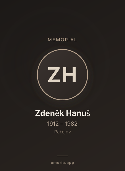 Memorial portrait of Zdeněk Hanuš