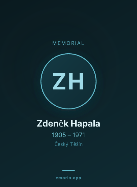 Memorial portrait of Zdeněk Hapala