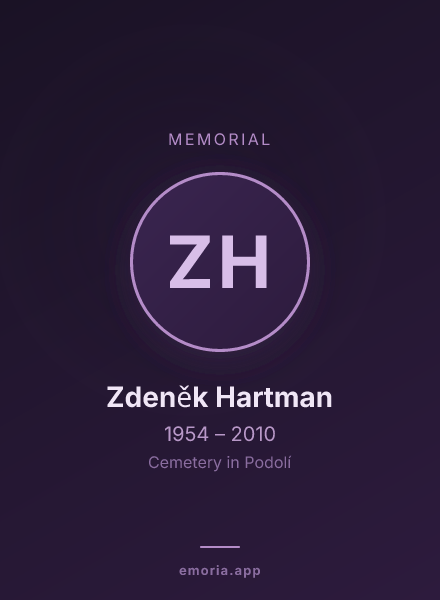 Memorial portrait of Zdeněk Hartman