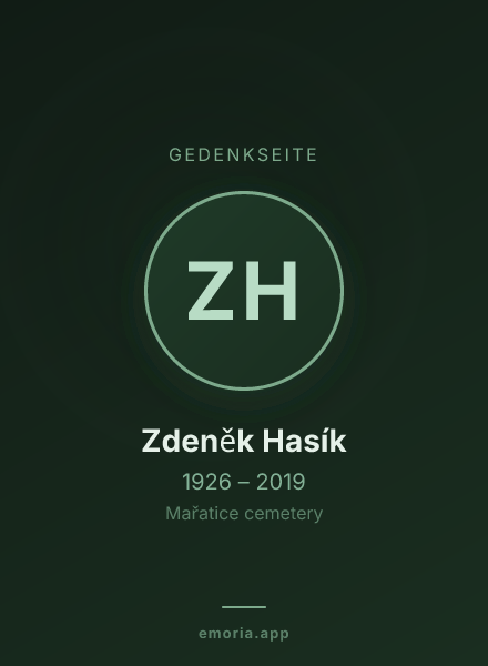 Gedenkportrait von Zdeněk Hasík