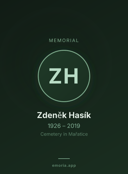 Memorial portrait of Zdeněk Hasík