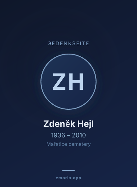 Gedenkportrait von Zdeněk Hejl