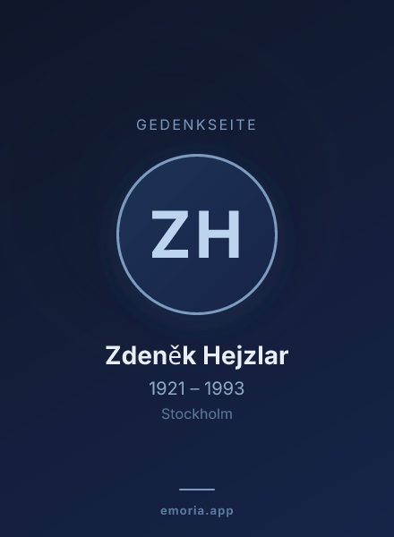 Gedenkportrait von Zdeněk Hejzlar