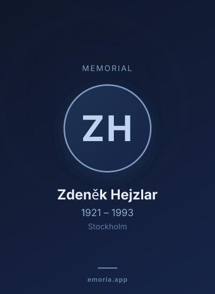 Memorial portrait of Zdeněk Hejzlar