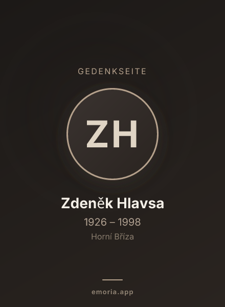 Gedenkportrait von Zdeněk Hlavsa