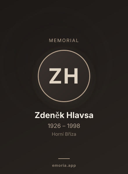 Memorial portrait of Zdeněk Hlavsa