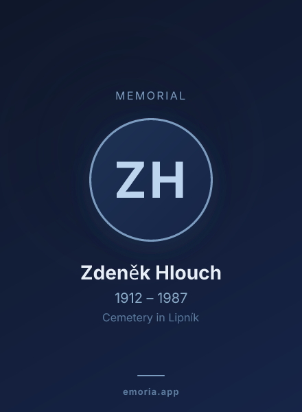 Memorial portrait of Zdeněk Hlouch