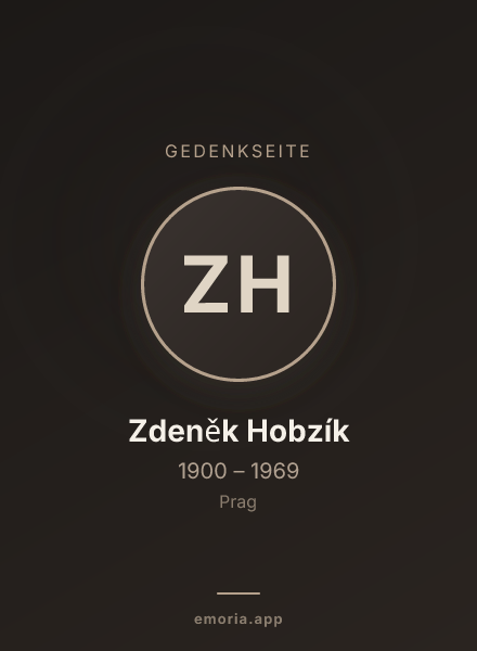 Gedenkportrait von Zdeněk Hobzík
