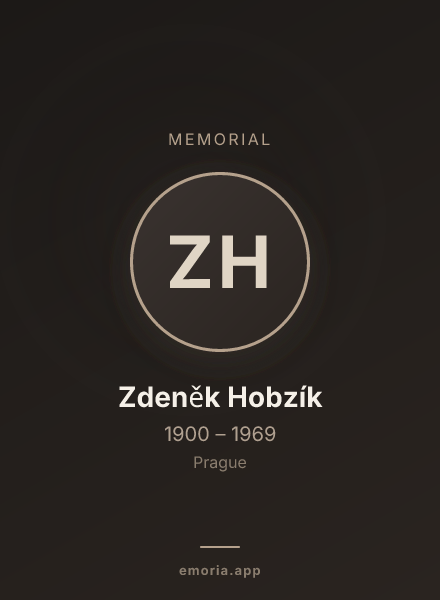 Memorial portrait of Zdeněk Hobzík