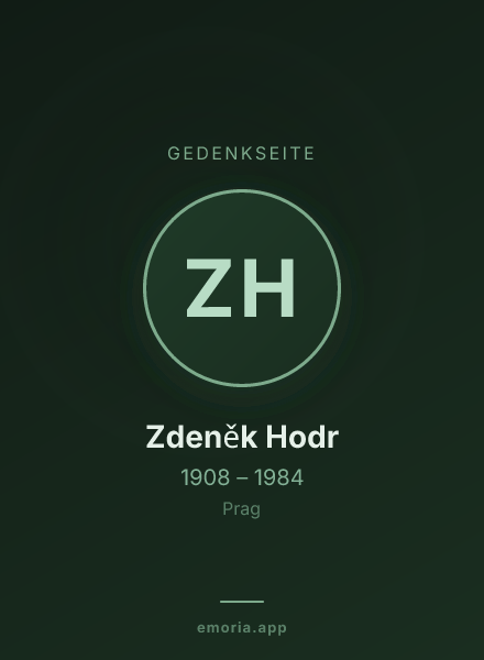 Gedenkportrait von Zdeněk Hodr
