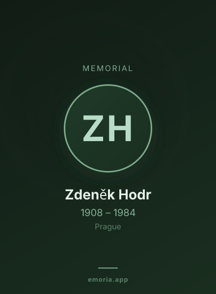 Memorial portrait of Zdeněk Hodr