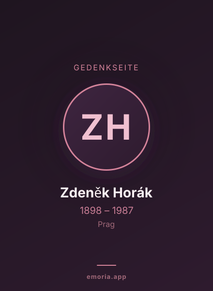 Gedenkportrait von Zdeněk Horák