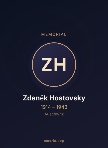 Memorial portrait of Zdeněk Hostovsky