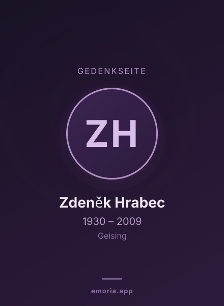 Gedenkportrait von Zdeněk Hrabec