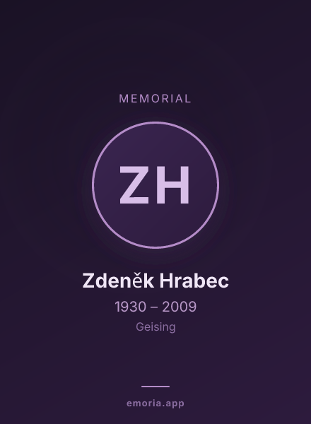 Memorial portrait of Zdeněk Hrabec
