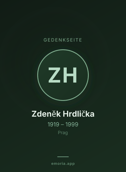 Gedenkportrait von Zdeněk Hrdlička