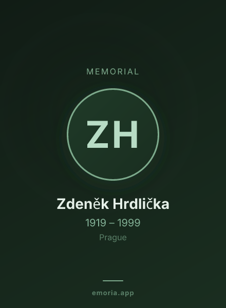 Memorial portrait of Zdeněk Hrdlička