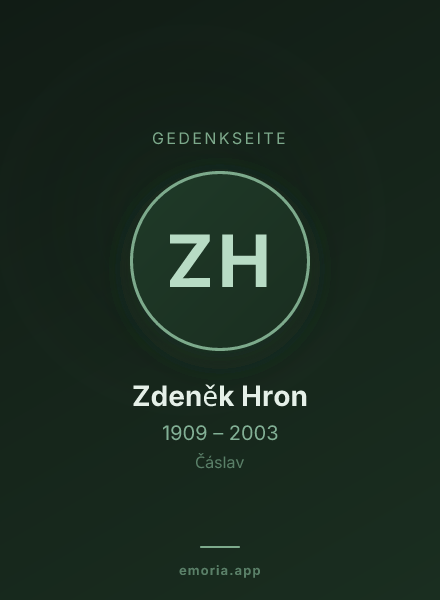 Gedenkportrait von Zdeněk Hron