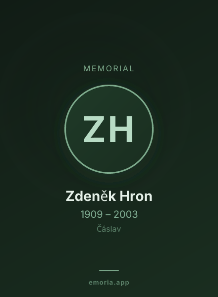 Memorial portrait of Zdeněk Hron