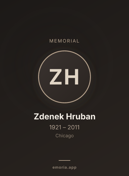 Memorial portrait of Zdenek Hruban