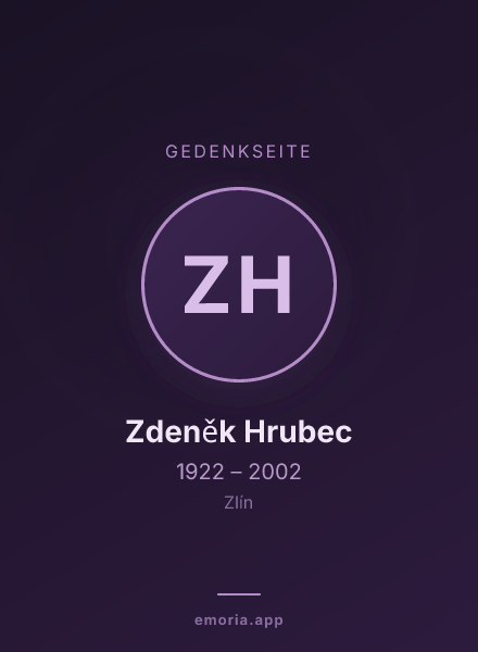 Gedenkportrait von Zdeněk Hrubec